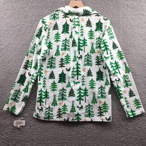Nordstrom Flannel Winter Print‎ Pajama Top White XS - Picture 2 of 3